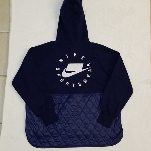 Large Nike Womens NSW Fleece Quilted Fleece Top - Picture 11 of 12